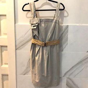 BCBG Seersucker Blue White stripes dress cotton m